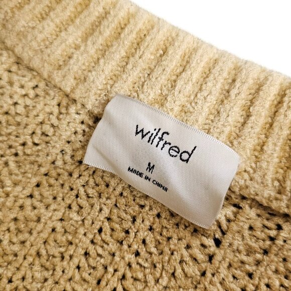 Aritzia Wilfred Salette Chenille Long Sleeve Crew Neck Sweater, Open Knit Size M - Picture 7 of 8